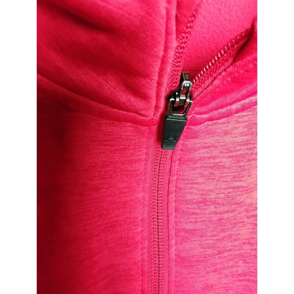 Under Armour Coldgear Full Zip Pockets Red Fleece Interior Loose Fit Size L - Picture 3 of 5
